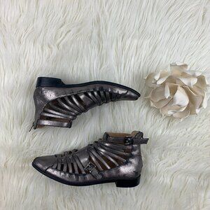 Coconuts "FUTURE" Pewter Strappy Ankle Booties